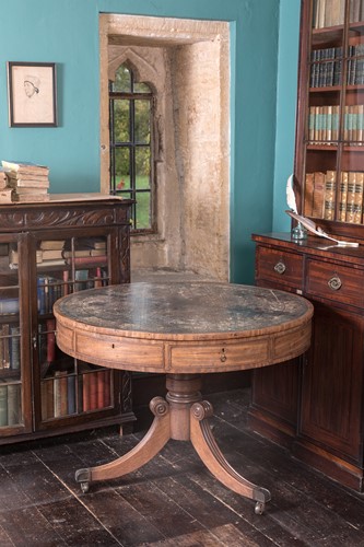 Lot A Regency drum top library table