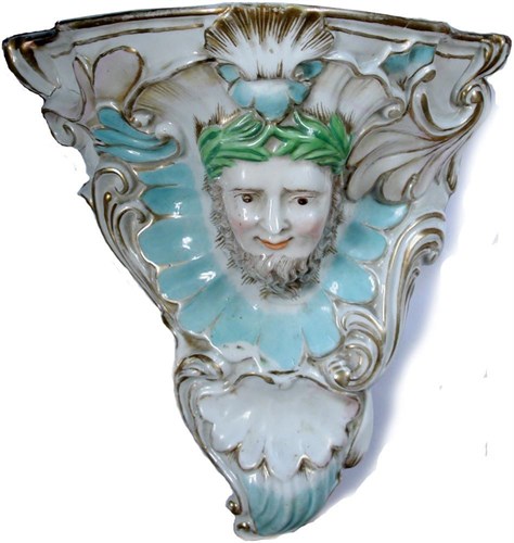 Lot 96 - A 19th century German porcelain wall bracket