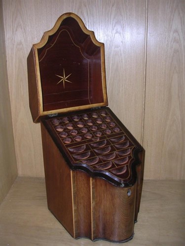 Lot 753 - A George III mahogany knife box, with sloping...
