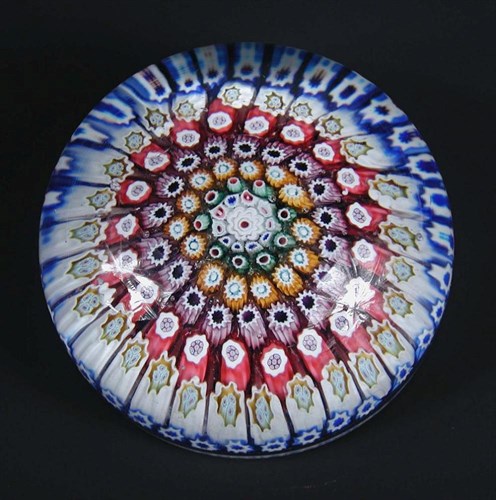 Lot 506 - An old English concentric millefiori paperweight