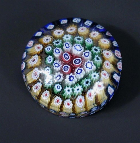 Lot 510 - An old English miniature millefiori weight, formerly set within another object