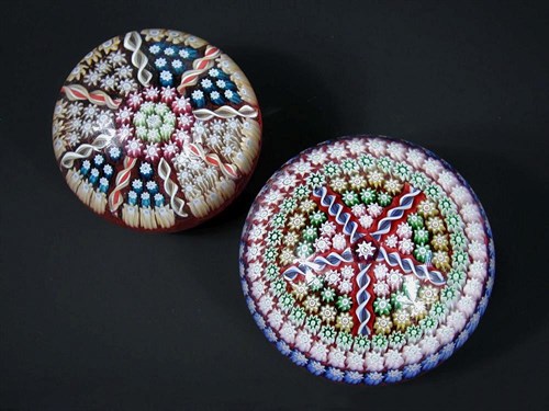 Lot 511 - Two Perthshire panelled millefiori paperweights