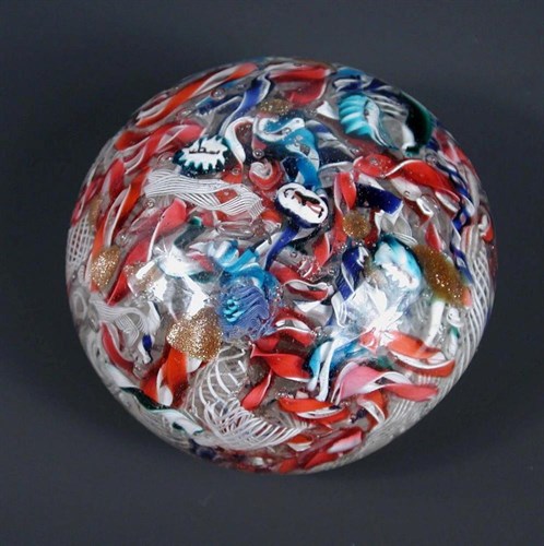 Lot 514 - A Franchini - Bigaglia scramble paperweight with Pantalone cane