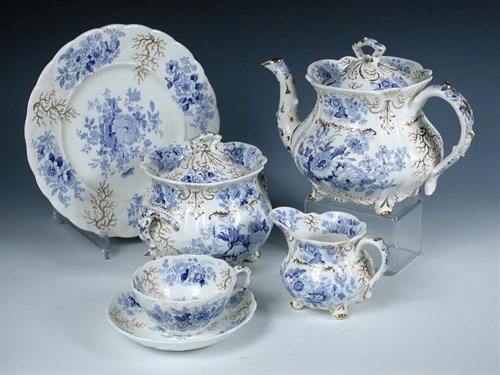 Lot 67 - A William IV Rockingham part tea set