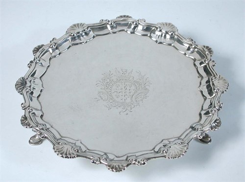Lot 383 - A George III silver waiter