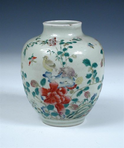 Lot 149 - A Chinese famille rose vase, Qianlong mark and of the period