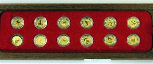 Lot 306 - The Australian Lunar Gold Coin Series - 12 Year Collection.