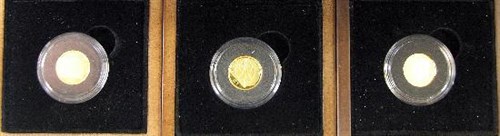Lot 308 - Three Alderney gold £1 proof coins 
