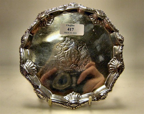 Lot 417 - A George III silver waiter