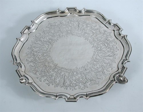 Lot 403 - A George II silver salver