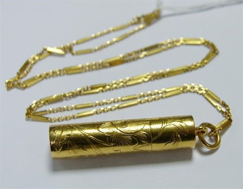 Lot 237 - A Chinese cylindrical pendant