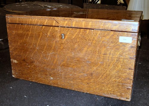 Lot 339 - Oak fitted silver canteen box with five trays