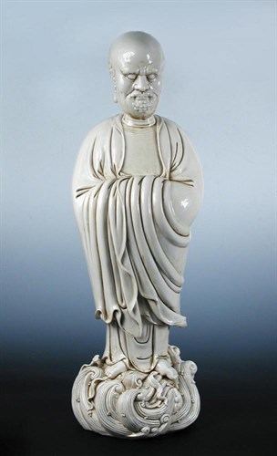 Lot 159 - A blanc de Chine figure of Da Mo (Bodhidharma), possibly by Sue Xuejin (1869-1919)