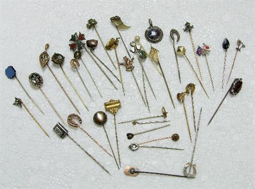 Lot 227 - A small collection of thirty seven mostly Victorian stick pins