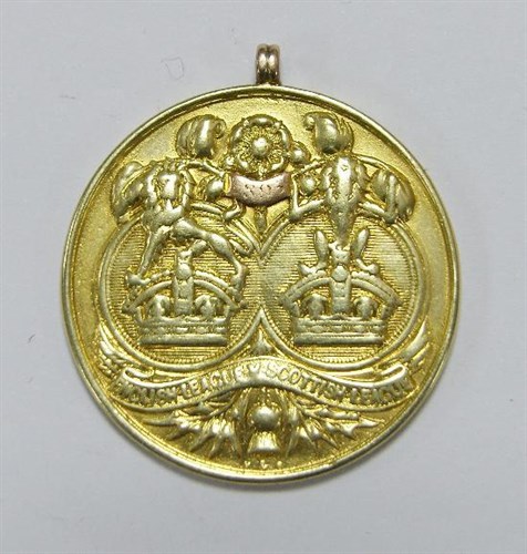 Lot 320 - A 15ct gold football medal - The English League v. The Scottish league