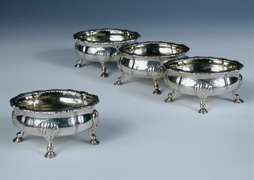 Lot 392 - A matched set of four George II and George III salts