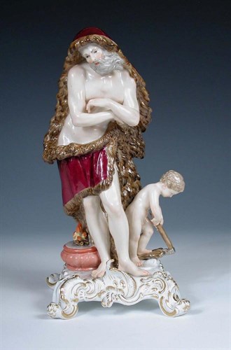 Lot 121 - A late 19th/early 20th century  Meissen figure of winter