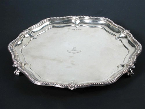 Lot 395 - A silver salver