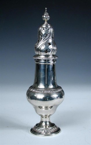 Lot 381 - A large silver sugar caster