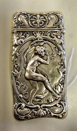 Lot 355 - An American art nouveau style silver vesta case