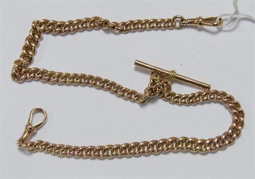 Lot 219 - A 9ct yellow gold curb link watchchain