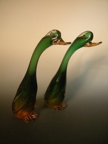 Lot 516A - A pair of Murano glass ducks, circa 1950