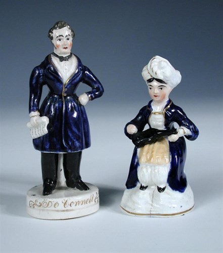 Lot 12 - Two second quarter of the 19th century porcelaneous figures