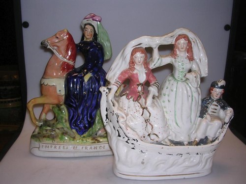 Lot 13 - 'Empress of France', a mid Victorian Staffordshire equestrian figure