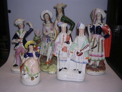 Lot 16 - Five various Staffordshire groups