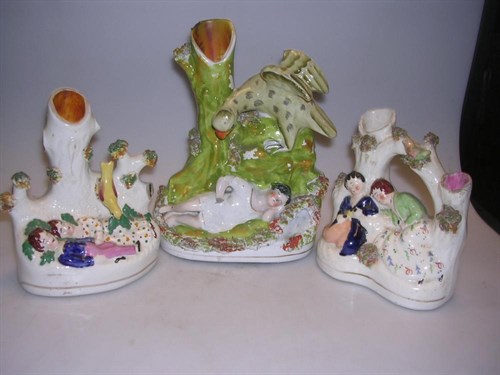 Lot 33 - Three 19th century Staffordshire groups