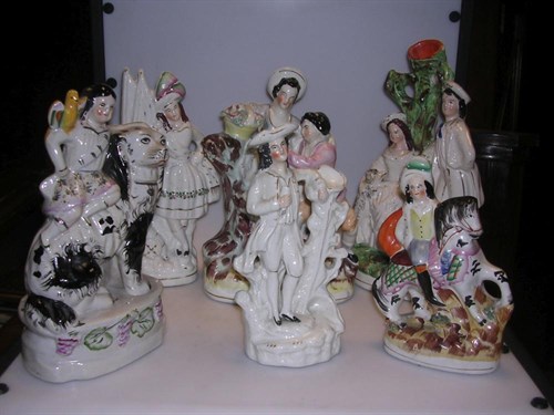 Lot 45 - Six various Staffordshire groups