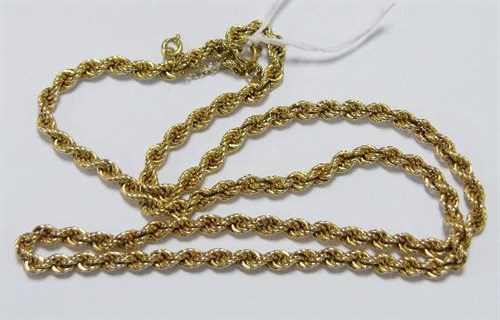 Lot 246 - A 9ct yellow gold ropetwist necklace  Images revised