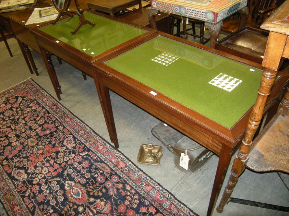 Lot 7 - A pair of mahogany print display tables