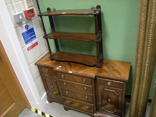 Lot 128 - A small breakfront sideboard and a set of...