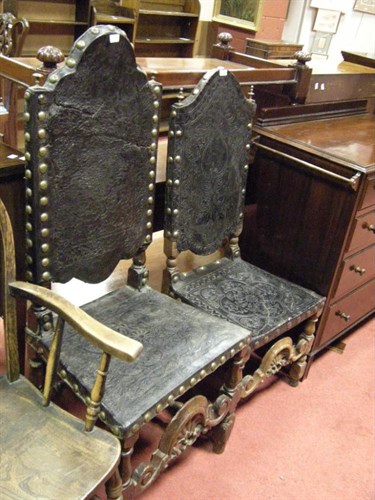 Lot 165 - Two walnut chairs