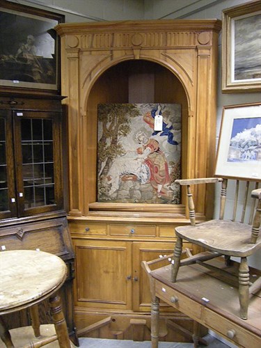 Lot 89 - One pine corner cupboard