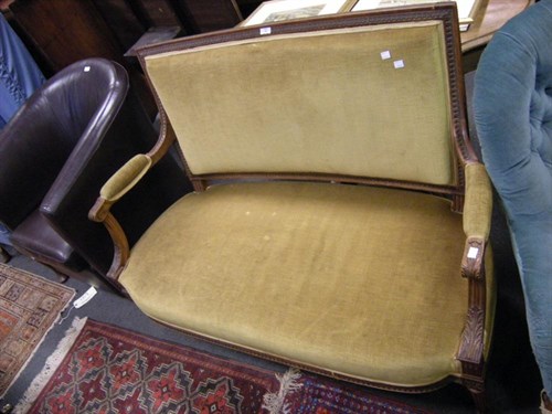 Lot 63 - An 18th century revival walnut framed settee