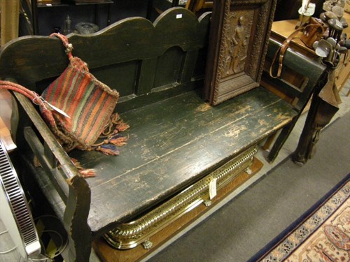 Lot 131 - A green painted bench