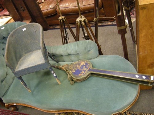 Lot 61 - Japanned bellows and Child's Lloyd Loom