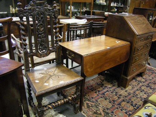 Lot 40 - A 19th century Pembroke table and a chair