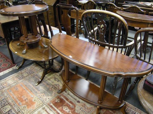 Lot 53 - A coffee table, side table and a demi-lune...