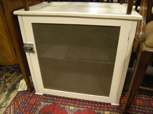 Lot 56 - A white painted meat safe