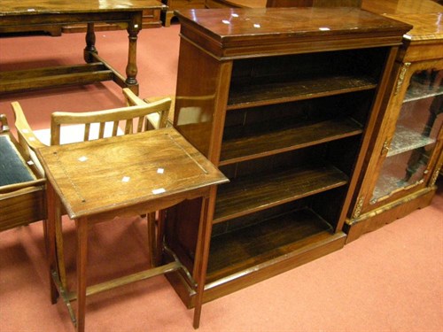 Lot 160 - A mahogany bookshelf and a side table