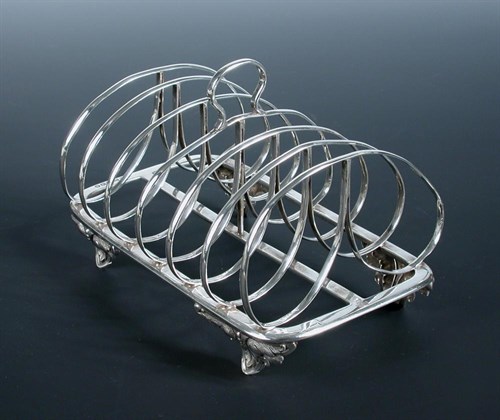 Lot 244 - A Victorian silver seven bar toastrack