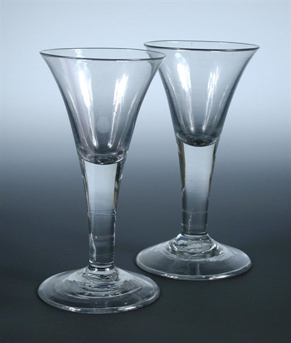 Lot 123 - Two similar 18th century wine glasses