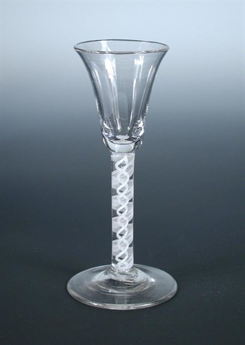 Lot 124 - An 18th century opaque stemmed wine glass