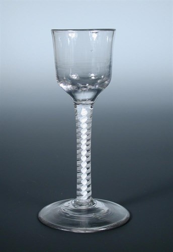 Lot 92 - An 18th century double helix opaque twist wine