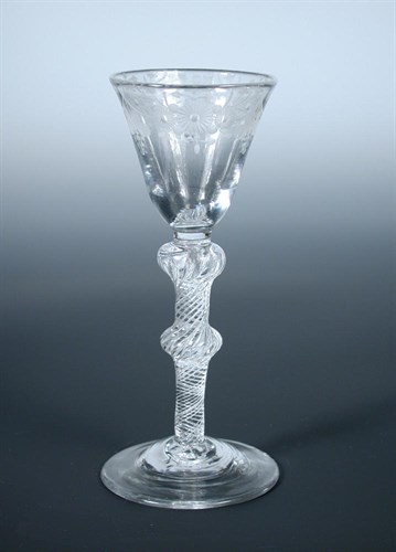 Lot 93 - An 18th century air twist wine glass