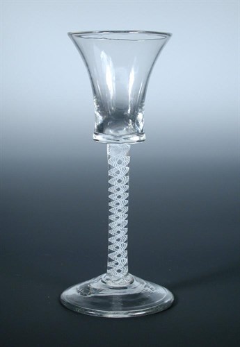 Lot 96 - An 18th century double helix opaque twist wine glass