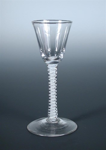 Lot 98 - An 18th century opaque twist wine glass